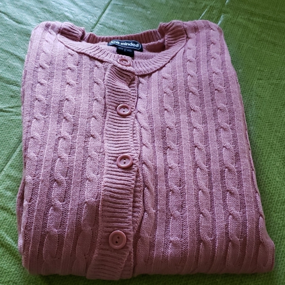 Knit minded button down sweater size